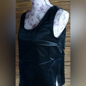 Beautiful 8 Satin Sleeveless Shell Top in Jet Black - Funeral